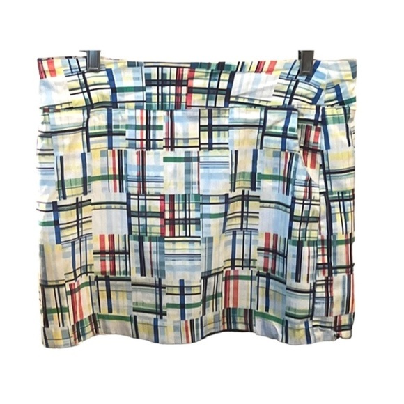 Zac & Rachel Madras Pull-On Skort Plaid Multi Red Blue White Green Yellow Sz. 10 - Picture 10 of 15